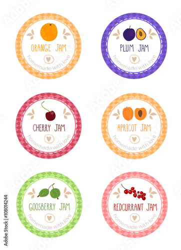 Set of labels for jam - Illustration