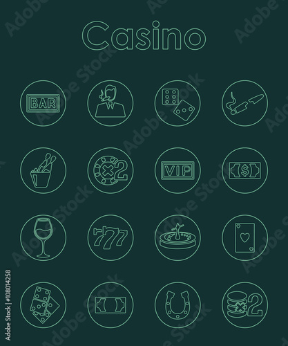 Set of casino simple icons