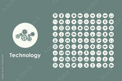 Set of technology simple icons