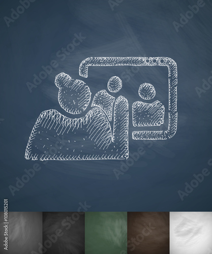 communication with children icon. Hand drawn vector illustration