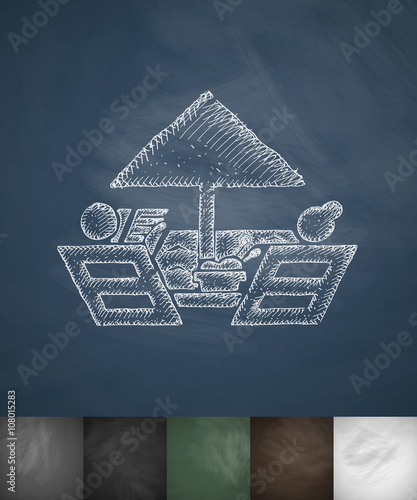 sun loungers icon. Hand drawn vector illustration