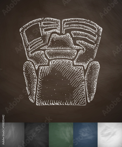 old man reading newspaper icon. Hand drawn vector illustration