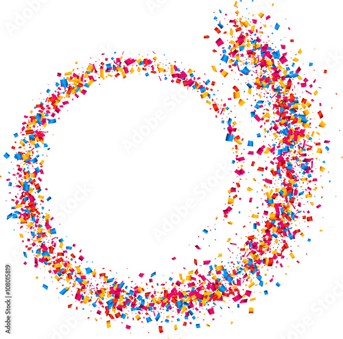 Background with spiral of confetti.