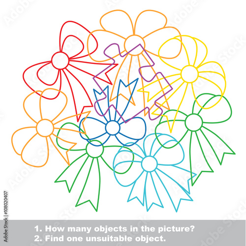 Bow mishmash colorful set in vector. 