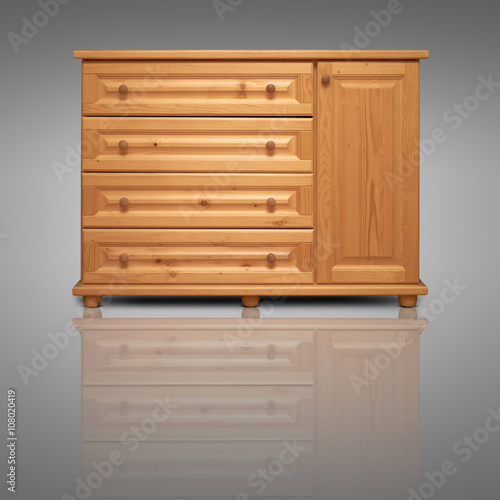 wooden cabinet isolated on background