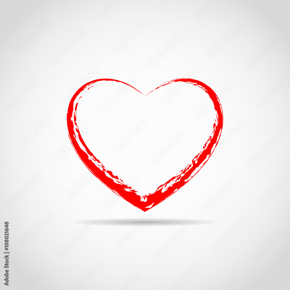 Grunge Heart . Red Heart . Heart Shape. Distressed Heart . Heart Texture. Valentine's Day Heart .