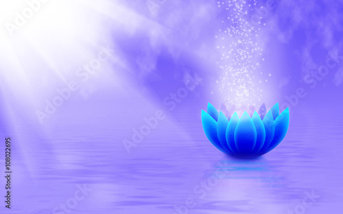 image of a stylized lotus flower in the water close-up