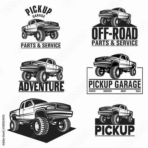 car truck 4x4 pickup off-road logo