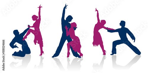 Ballroom dancers silhouettes