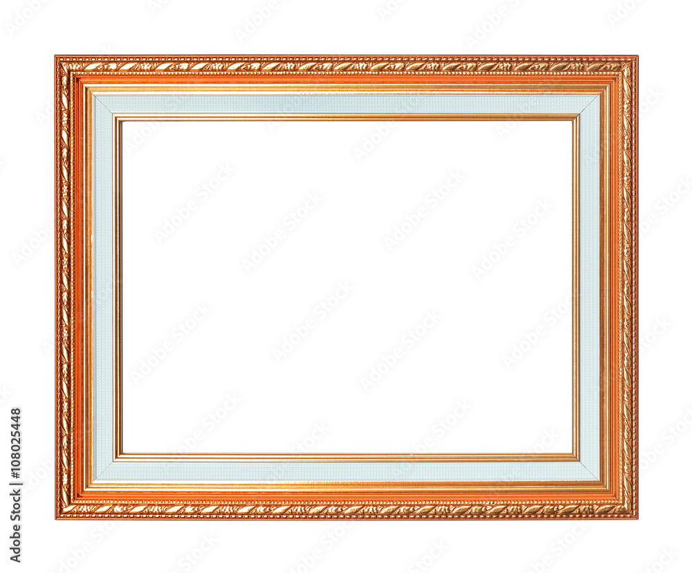 The antique gold frame on the white background The antique gold frame on the white background