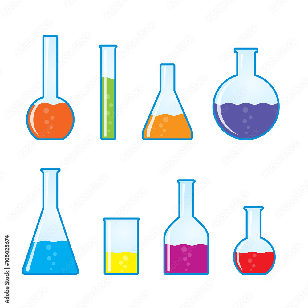 Chemical tubes icons set Chemical tubes icons set