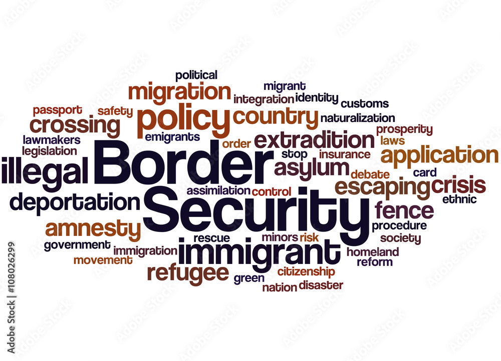 Border Security, word cloud concept 6 Border Security, word cloud concept 6