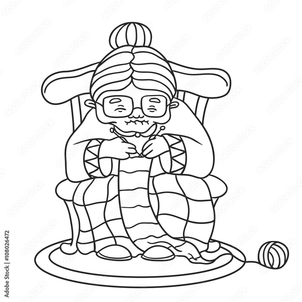 Fototapeta premium Grandmother knits