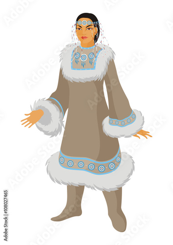 the young Chukchi woman in national clothes