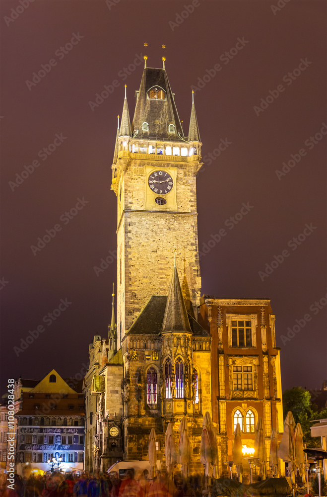 Fototapeta premium Prague town hall in the night
