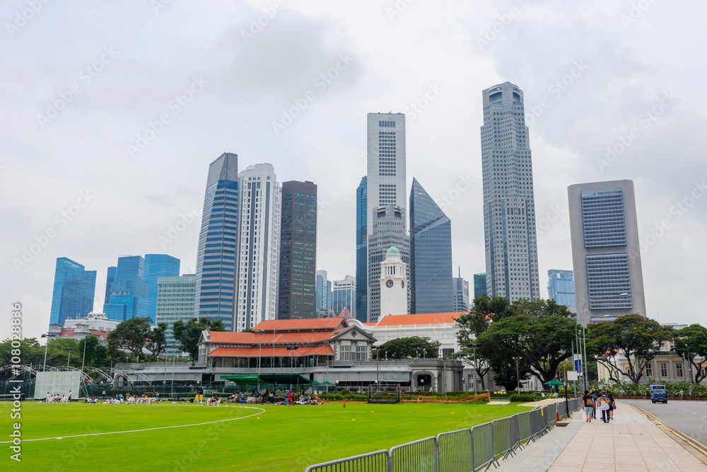 Modern metropolis at riverside, Singapore