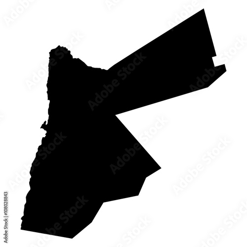 Jordan black map on white background vector