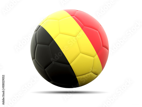 Football with flag of belgium