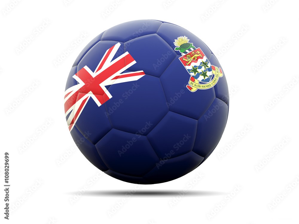 Obraz premium Football with flag of cayman islands