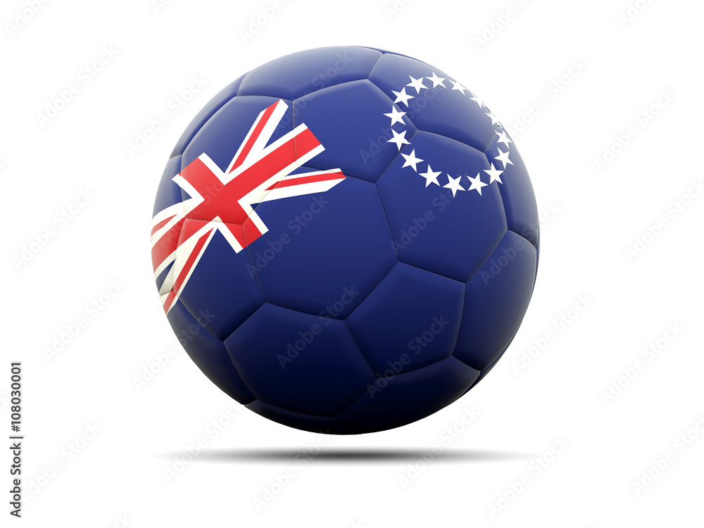 Fototapeta premium Football with flag of cook islands