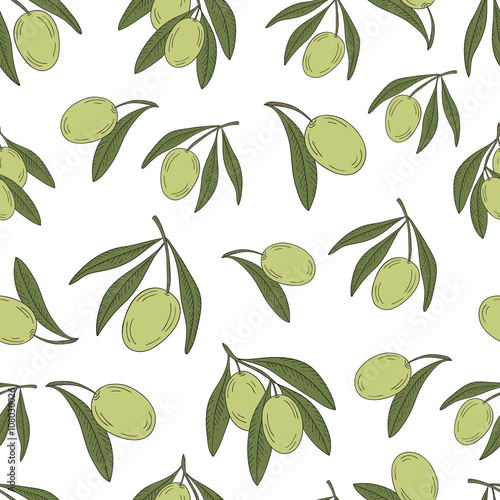 Pattern with branches of the olive tree.