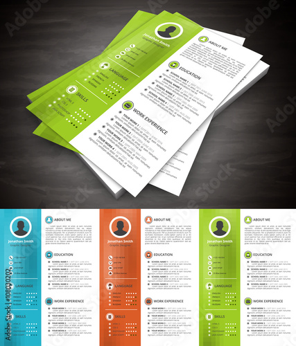 Resume.File contains text editable AI, EPS10,JPEG and free font link.