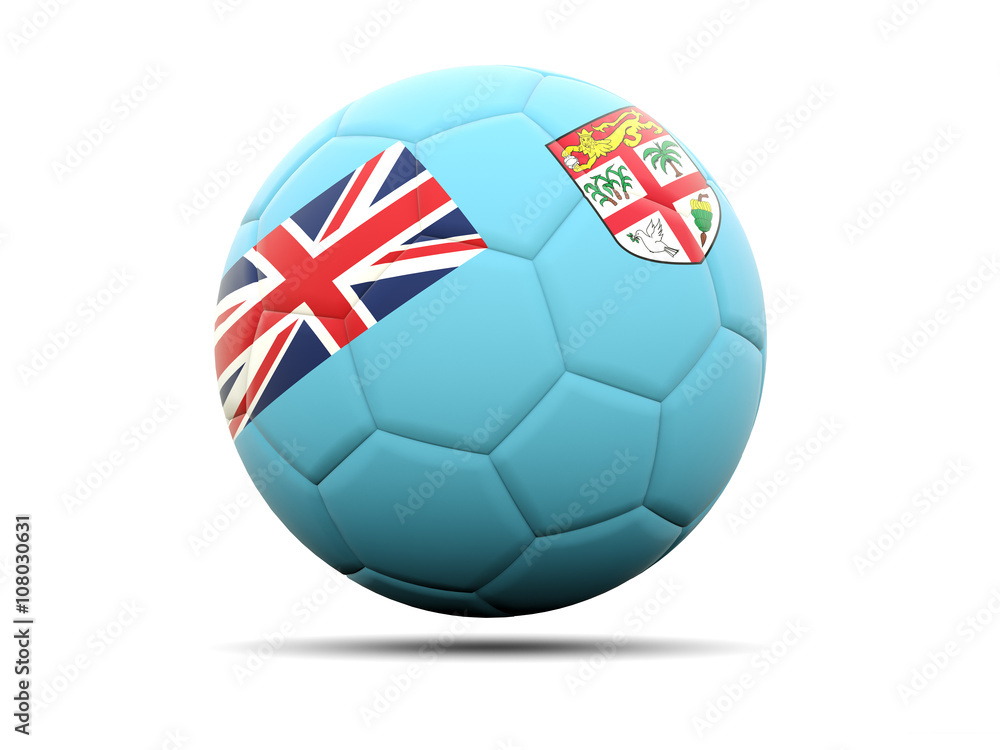 Fototapeta premium Football with flag of fiji
