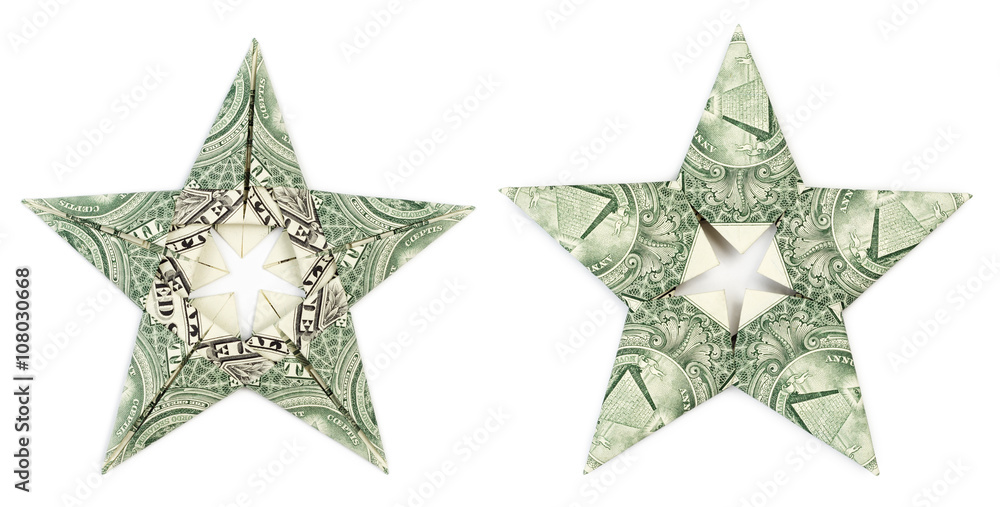 Obraz premium Dollar origami star isolated