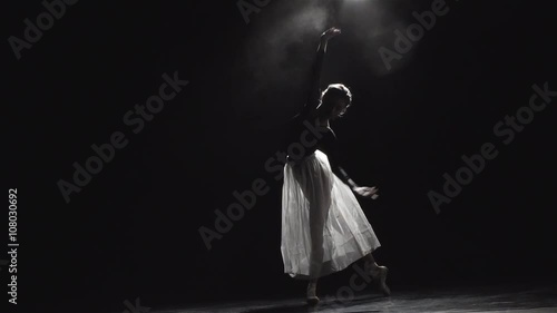 Graceful Slender Ballerina Dancing