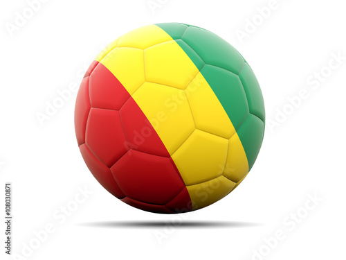 Football with flag of guinea