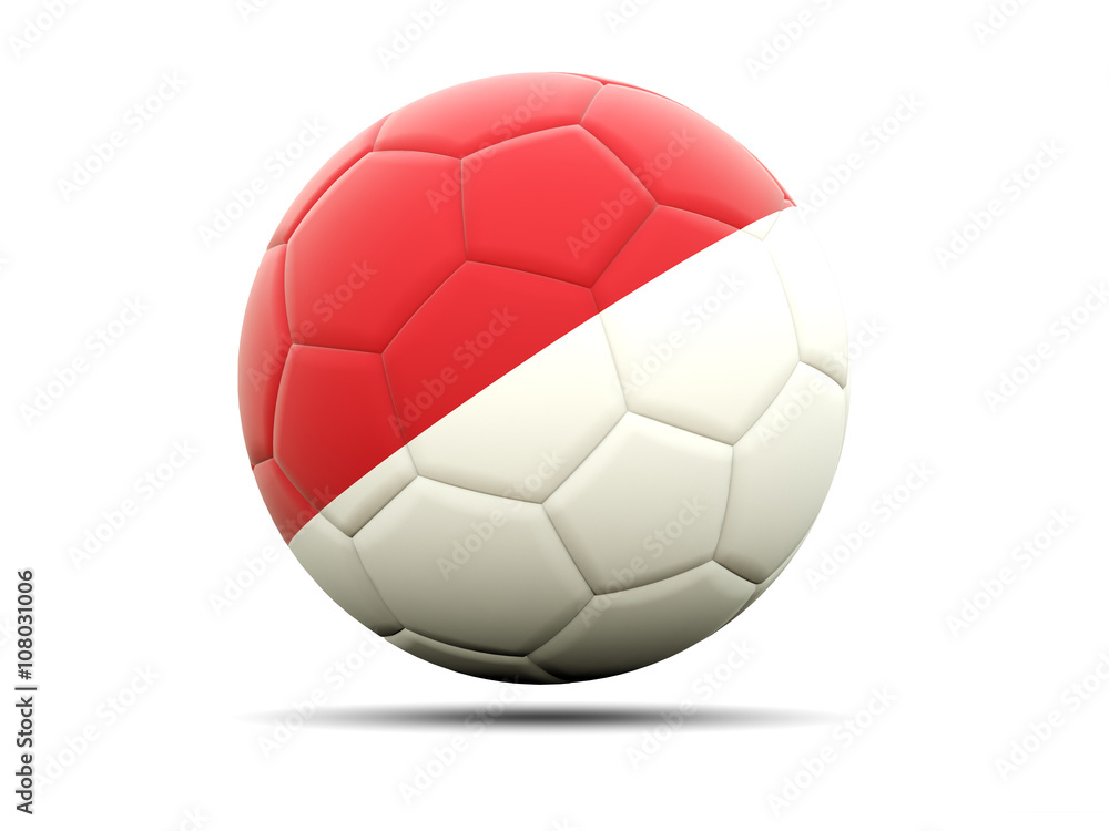 Fototapeta premium Football with flag of indonesia