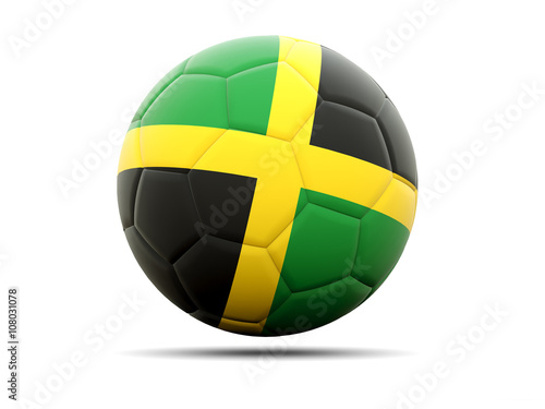 Football with flag of jamaica