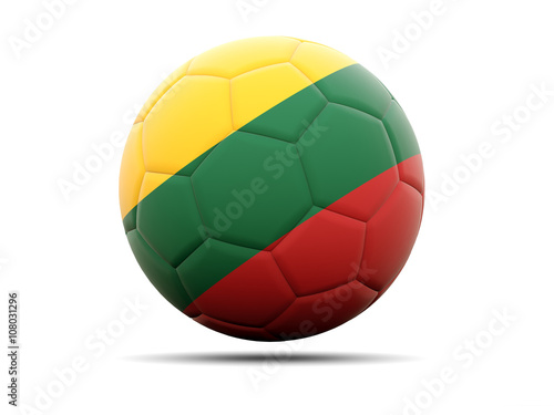 Football with flag of lithuania