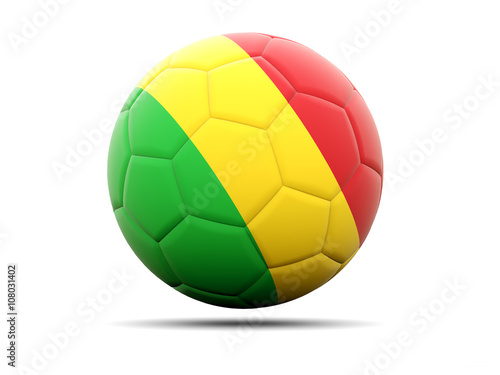 Football with flag of mali