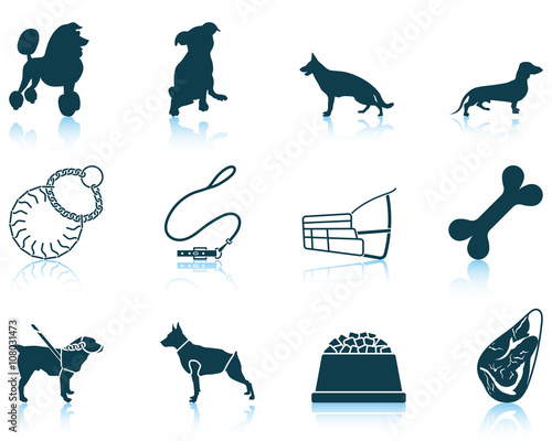 Set of dog breeding icons