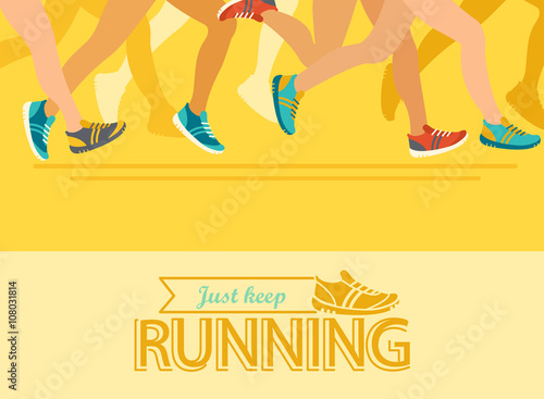 Summer running marathon concept.