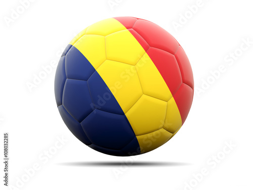 Football with flag of romania