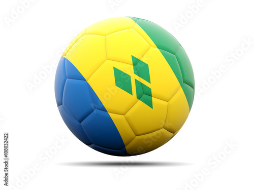 Football with flag of saint vincent and the grenadines