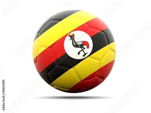 Football with flag of uganda