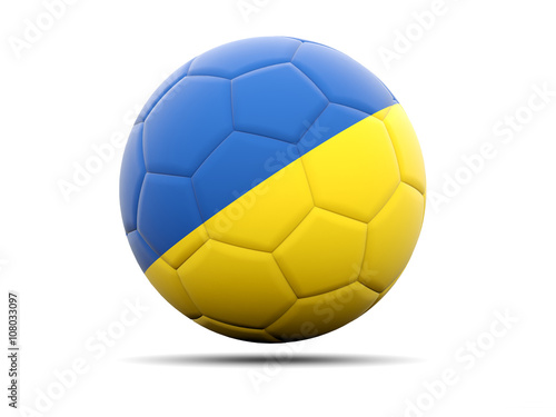 Football with flag of ukraine