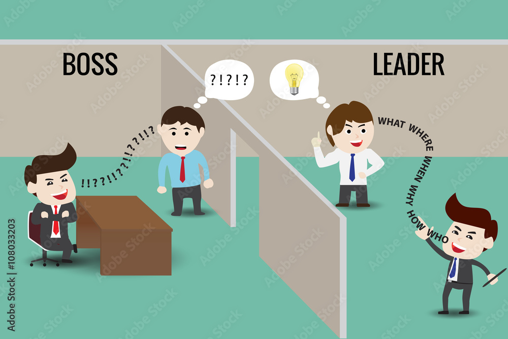 The difference between leader and boss, template The difference between leader and boss, template