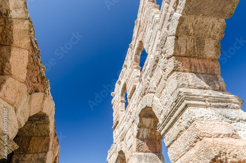 old roman arena, ancient roman ampitheater in Verona, Italy.