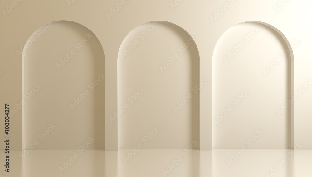 White 3d architectural background with arches and columns White 3d architectural background with arches and columns