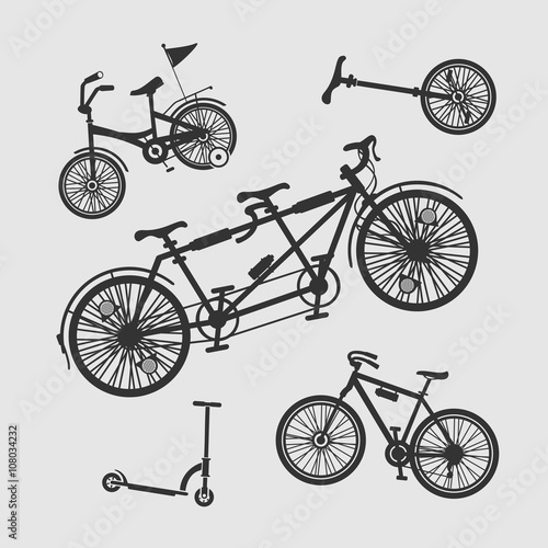 Vector Set Symbols Bike