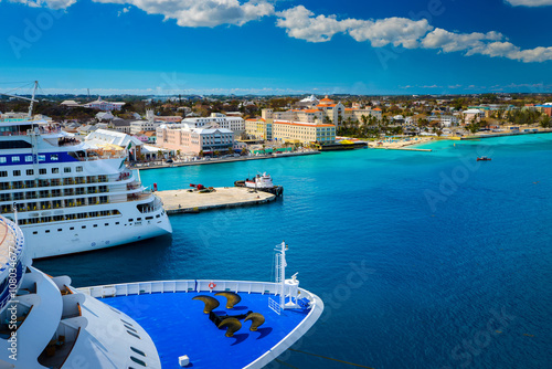 Cruise ship docked in Nassau Bahamas