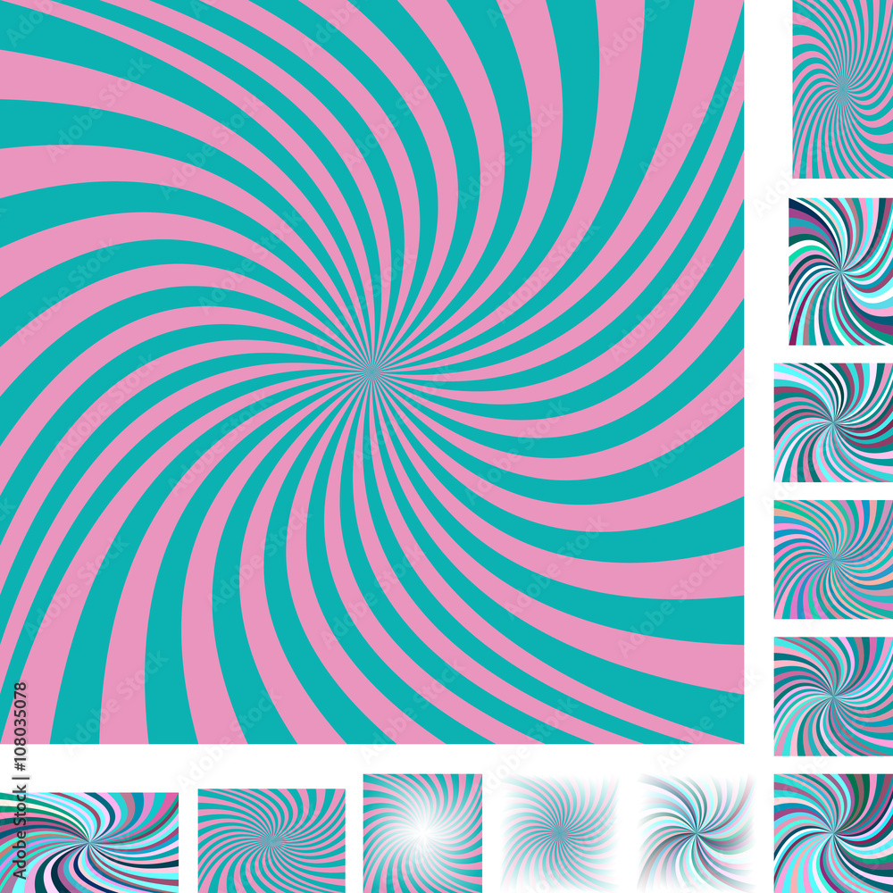 Retro spiral background set Retro spiral background set
