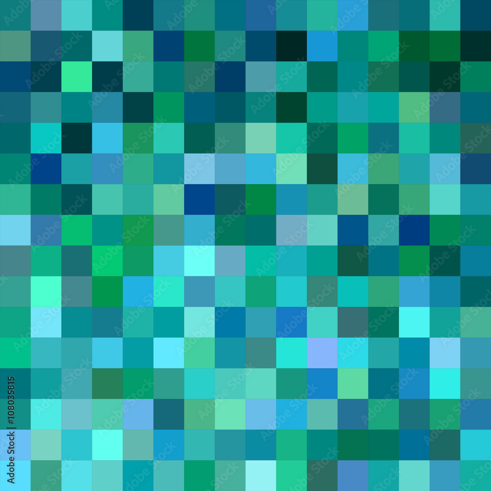 Teal color square mosaic background design