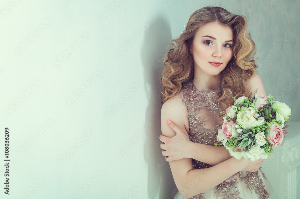 Beautiful bride. Portrait of young bride. Studio shot.
Beautiful bride. Portrait of young bride. Studio shot.
