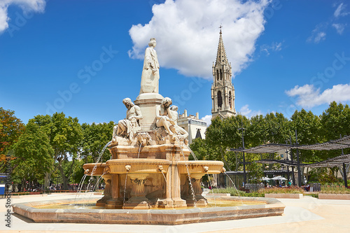 Esplanade Charles de Gaulle of Nimes. Provence, France