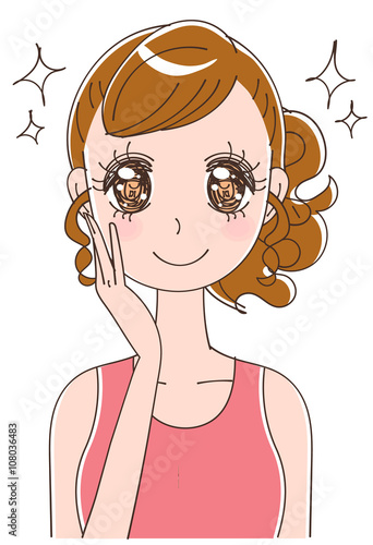 肌のきれいな女性のイラスト